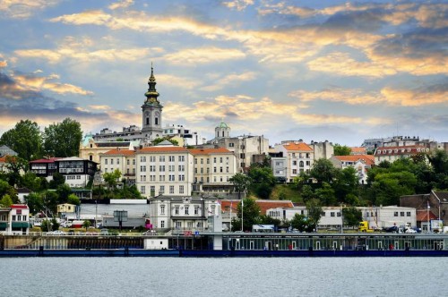 View of Belgrade city from Danube river