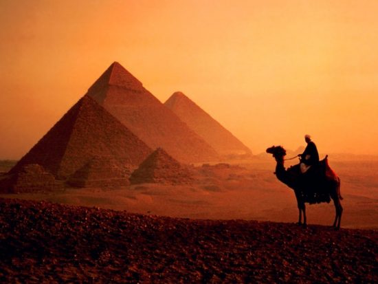 Pyramids sunset